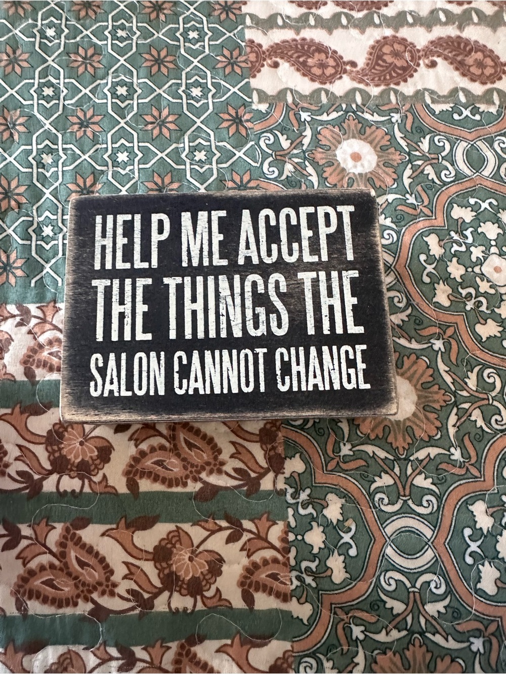 Primitive by Kathy Brand Black & White Salon Quote Sign - 'Help Me Accept'